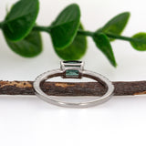 Previously Loved 14K White Gold Indicolite Tourmaline Ring | Cushion Shape 6x4mm