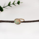 Angel 14K Yellow Gold 2.64cts Opal Diamond Ring | Oval 12X9mm