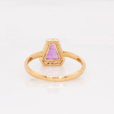 Suki 14k Solid Gold Purple Sapphire Ring with Natural Diamonds Accents | Trillion 8x7mm