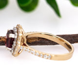 Gauri 14K Yellow and White Gold Rhodolite Garnet Diamond Ring