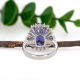 Aria 14K White Gold Tanzanite Diamond Ring | Oval 13x10mm