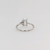 Asymmetrical Diamond Accented Ring Setting | Emerald Cut 6x4mm 7x5mm 8x6mm