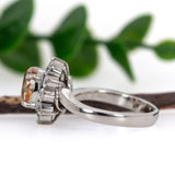 Previously Loved AGL Certified No Heat 2cts Orange Sapphire Diamond Ring | Oval 8x6mm