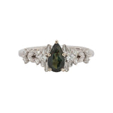 Arna 14K White Gold Alexandrite Diamond Ring | Pear Shape 8x4.5mm