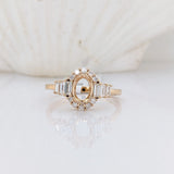 Fabulous Ring Setting W Natural Baguette and Round Diamond Accents in 14K Solid Gold | Oval Shape | Customizable