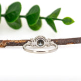 Anika 14K White Gold Brazilian Aquamarine Diamond Ring | Round 6.5mm