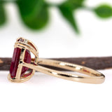 Raha 14K Yellow Gold 4.03cts Ruby Ring | Emerald Cut 9x7mm