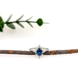 Manisha 14K White Gold 1.29cts Ceylon Sapphire Diamond Ring | Oval 7x5mm