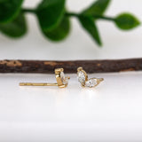 Jiya 14K Yellow Gold Diamond Earrings | Marquise Shape 4x2mm