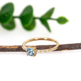 Misti 14K Yellow Gold Brazilian Aquamarine Diamond Ring | RD 4mm