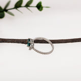 Jisha 14K White Gold 1.20Cts Indicolite Tourmaline Diamond  Engagement Ring | Pear 7x6mm