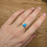 Turia 14K Yellow Gold 1.02cts Sleeping Beauty Turquoise Diamond Engagement Ring | Pear 8x6mm