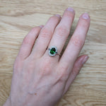 Spring Green 14K White Gold 0.94cts Rare Tsavorite Garnet Diamond Ring | Oval 7.9x5.8mm