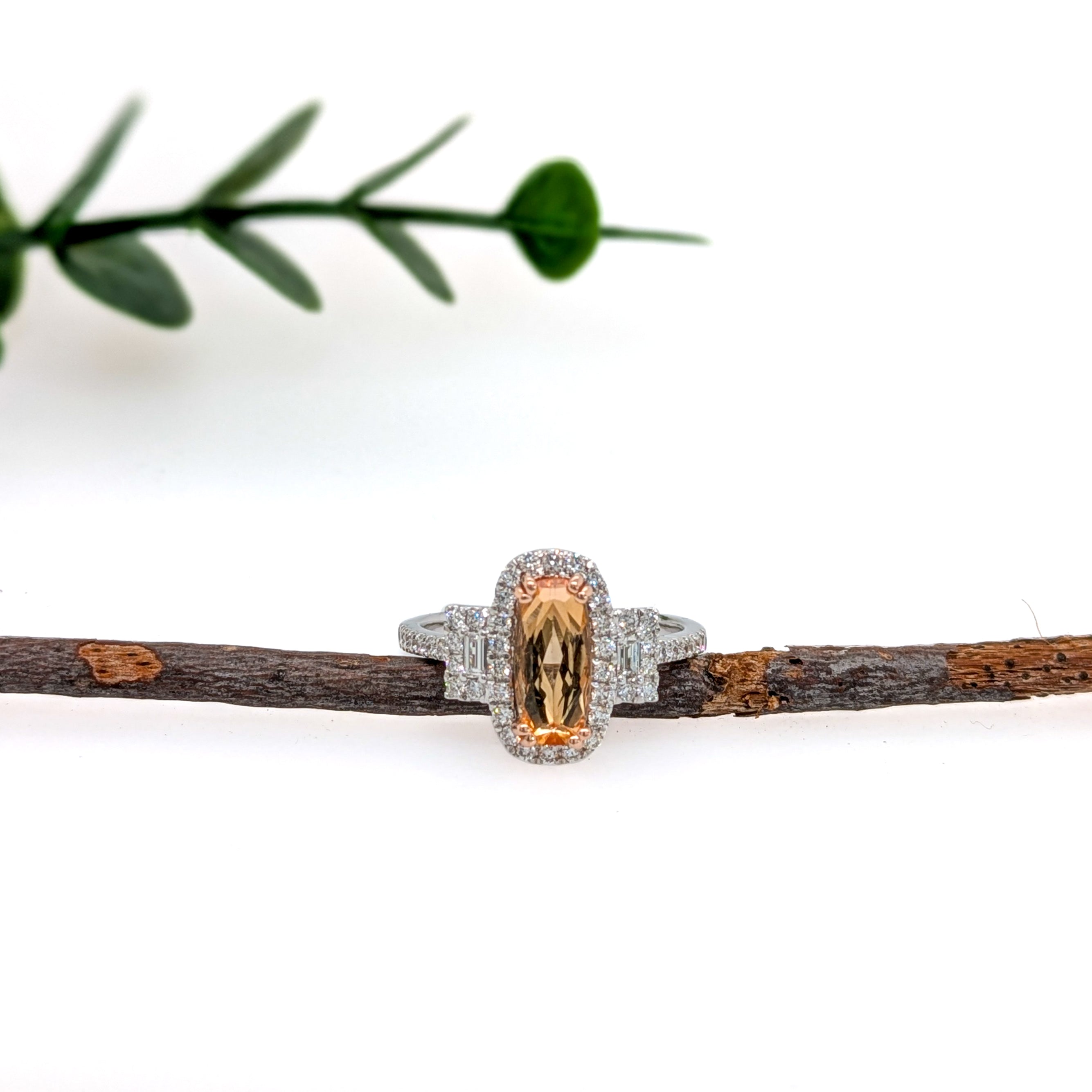 Moana 14K White Gold 1.47ct Imperial Topaz Diamond Ring |Oval 10x8mm