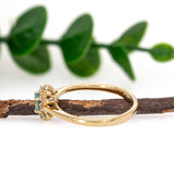 Rachel 14K Yellow Paraiba Color Tourmaline Diamond Ring | Round 4mm