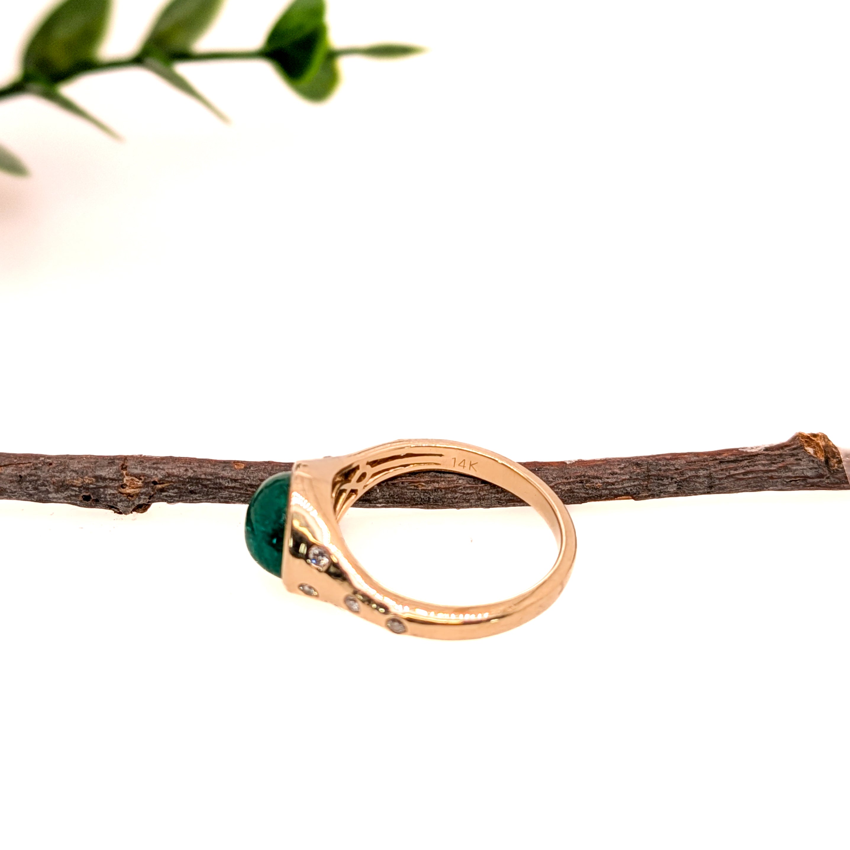 Yemi 14K Yellow Gold 2.32cts Emerald Diamond Promise Ring | Emerald - 9.4x7.3x5.3mm