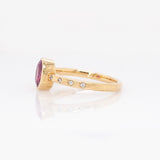 Vivia 14k Solid Gold Pink Sapphire Ring with Natural Diamonds Accents | Oval 7x5mm