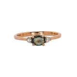 Vani 14K Rose Gold Alexandrite Diamond Ring | Oval Shape 5.3x4mm