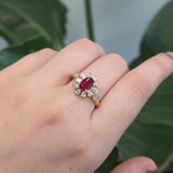 Sona 14K Yellow Gold Mozambique Ruby Diamond Ring | Oval 7x5mm
