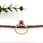 Sunlight 14K Yellow gold 3.9cts Madagascar Ruby Diamond Ring | Oval 10x8mm