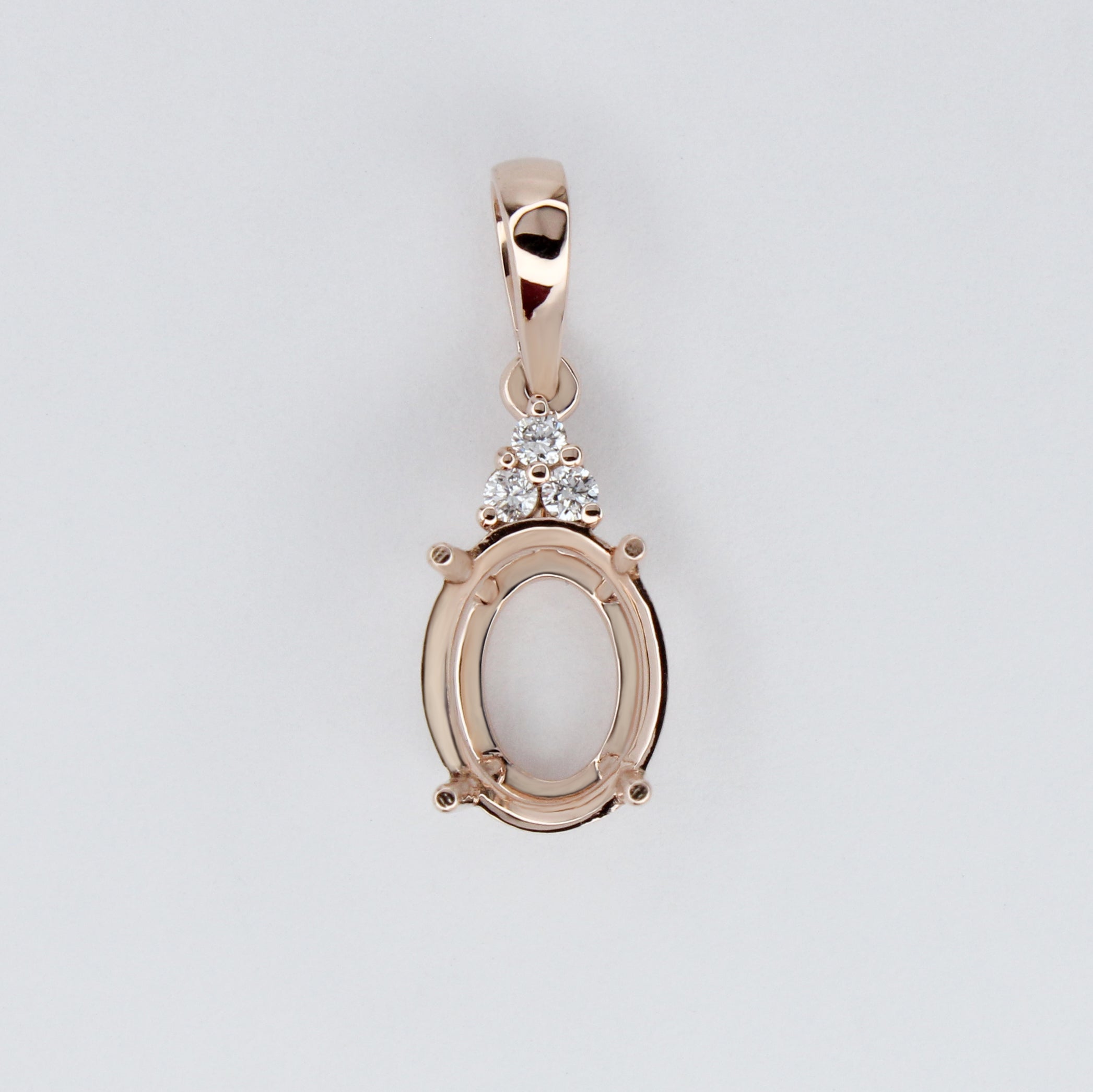 lia 14k gold semi mount diamond pendant