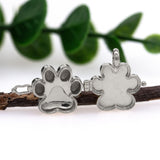 14K White Gold Paw-Print Locket Pendant