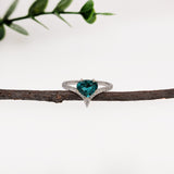 Jisha 14K White Gold 1.20Cts Indicolite Tourmaline Diamond  Engagement Ring | Pear 7x6mm