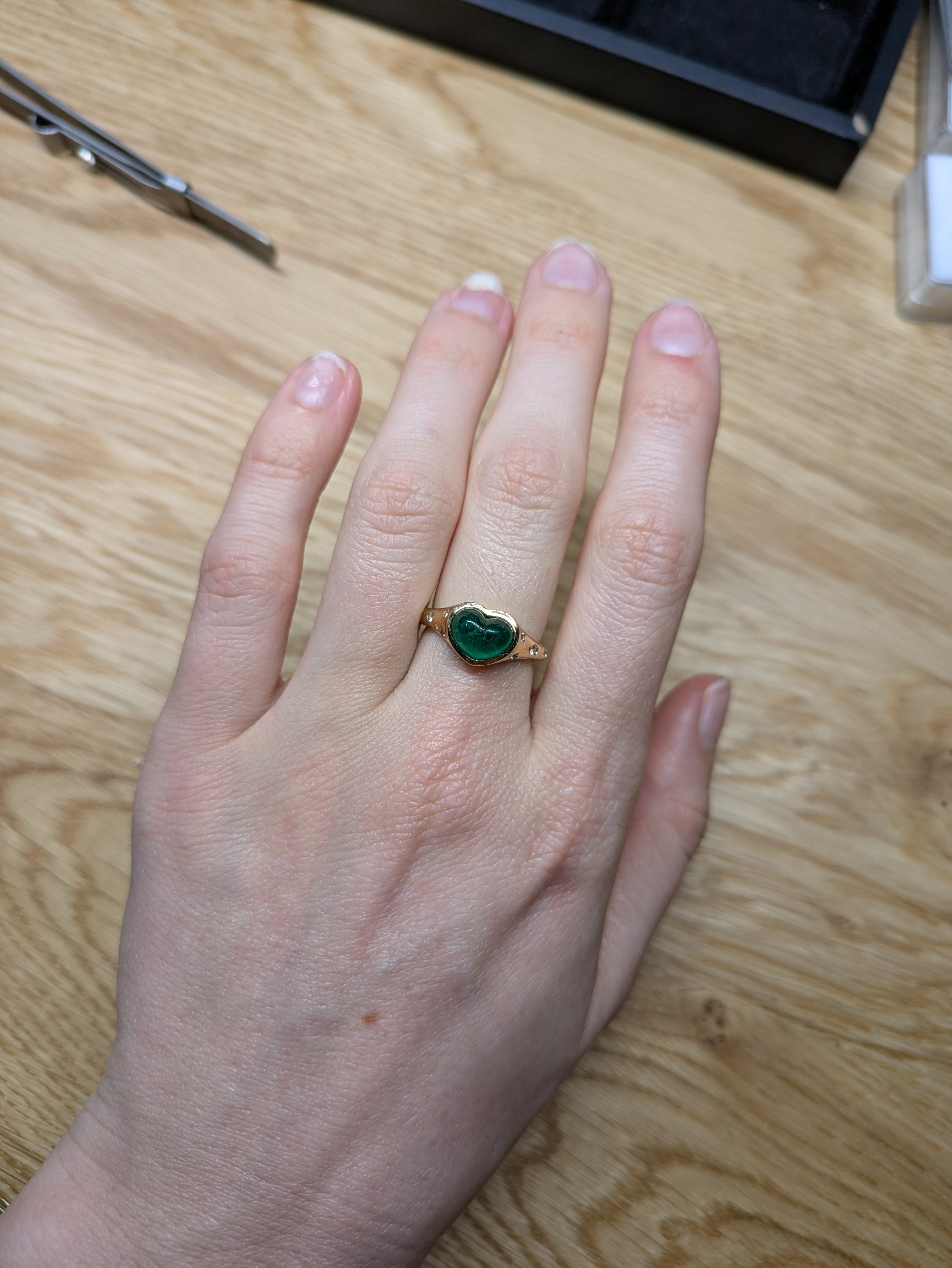 Yemi 14K Yellow Gold 2.32cts Emerald Diamond Promise Ring | Emerald - 9.4x7.3x5.3mm