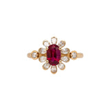 Sona 14K Yellow Gold Mozambique Ruby Diamond Ring | Oval 7x5mm