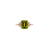 Jessica 14K Yellow Gold 2.64cts Peridot Diamond Ring |  Cushion 9x7mm