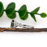 Arna 14K White Gold Alexandrite Diamond Ring | Pear Shape 8x4.5mm