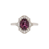 Divya 14K White Gold Purple Spinel Diamond Ring | Oval Shape 8x6mm
