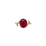 Sunlight 14K Yellow gold 3.9cts Madagascar Ruby Diamond Ring | Oval 10x8mm