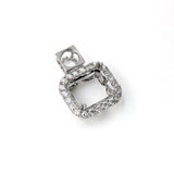 Chic Elegance 14k White Gold Diamond Semi Mount Pendant