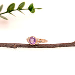 virgo 14k yellow gold 1.26cts purple sapphire diamond ring | oval 7x6mm