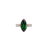 Saksha 14K White Gold 2.84cts Tsavorite Diamond Engagement Ring | Marquise 14X6.5mm