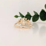 Beautiful Ring Setting W Marquise Diamond Accents in 14k Solid Gold | Oval | Customizable