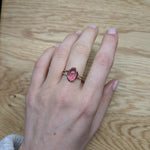 rosalie 14k rose gold 3.73cts pink tourmaline wedding diamond ring | oval 12x8mm