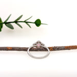 Samira 14K White Gold 0.575cts Padparadscha Sapphire Diamond Ring | Pear Shape 6x4.6mm