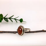 Statement Carnelian Ring in Solid Silver | Oval Shape | Bezel Setting