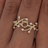 Nebula Collection | Diamond Accented Round Ring Setting