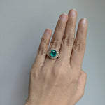 gia certified 2.00cts colombian emerald ring w earth mined diamonds in solid 14k gold | emerald cut 9x7mm