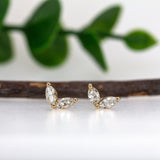 Jiya 14K Yellow Gold Diamond Earrings | Marquise Shape 4x2mm