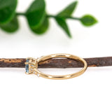 Misti 14K Yellow Gold Brazilian Aquamarine Diamond Ring | RD 4mm