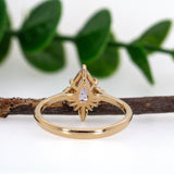 Vanya 14K Yellow Gold Pink Sapphire Diamond Ring | Pear Shape 8x5.5mm