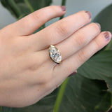 Daisy 14K Yellow Gold Lab-Created and Natural Diamond Ring | Marquise 15.7x7.6mm
