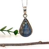 Pear Shape Labradorite Pendant in Solid Silver | Bezel Setting | Slide Pendant