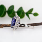 Aria 14K White Gold Tanzanite Diamond Ring | Oval 13x10mm