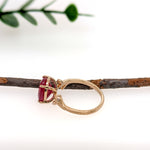 Sunlight 14K Yellow gold 3.9cts Madagascar Ruby Diamond Ring | Oval 10x8mm