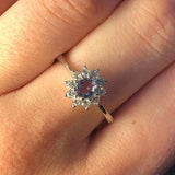 Natural Alexandrite Ring in Solid 14K White Gold with Natural Diamonds | Oval 5x4mm | June Birthstone